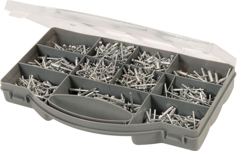 Fixman Klinknagel assortiment - 650 delig - aluminium en zink - diverse maten - met opbergkoffer