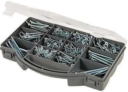 Fixman Verzonken schroefset - zink geplateerd - 780 stuks - diverse maten - opbergkoffer
