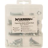 Fixman 662943 75-delige Zeskantmoer en bout assortiment