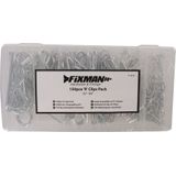 Fixman Assortiment R-clips - 150 stuks - zink-geplateerd staal - diverse maten - met opbergkoffer