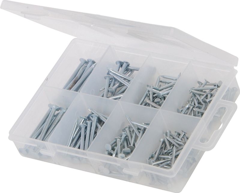 Fixman Assortimentbox betonspijkers - gehard staal - zink-geplateerd - 200 stuks - 20-40 mm