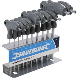 Silverline Torx Sleutels Met T-Handvat 10-Delig T9 T/M T50