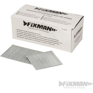 Fixman Gegalvaniseerde Tacker Spijkers - 18 Gauge - Gladde Schacht - 50 mm - 5000 Stuks