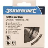 Silverline TCT Mini Zaagblad 85 Mm Diameter - 10 Mm Asgat - 20 Tanden