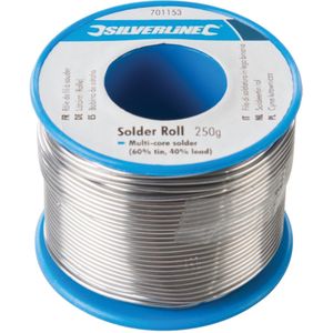 Silverline Soldeertin - 60/40 tin/lood - 1 mm - 250 g - Rol