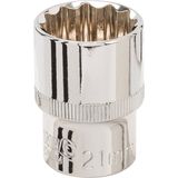 Silverline Tools 501751 Socket 1/2"" Drive 12pt Metrisch 21 mm, Zilver, Set van 12