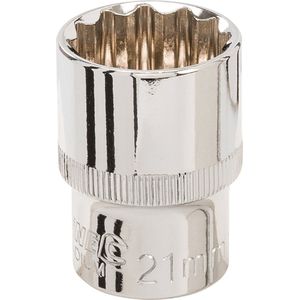 Silverline Metrische Veeltand - 12 Tands Dop - 1/2 Inch - Maat 21 mm