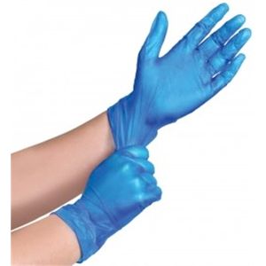 Vinyl Wegwerphandschoenen Poedervrij Blauw - Maat M - 100 stuks - Eenmalige Onderzoekshandschoenen - Sushihandschoenen - Cat.3