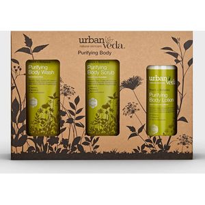 Urban Veda Purifying Body Regime Travel Set - Bodycare Set 3 Pieces Gift Set - Ayurveda - Natuurlijk - Verzorgend - Vegan - Dierproefvrij - Vrij van parabenen