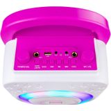 RockJam 10 Watt oplaadbare Bluetooth karaokemachine met twee karaokemicrofoons - Roze