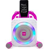 RockJam 10 Watt oplaadbare Bluetooth karaokemachine met twee karaokemicrofoons - Roze