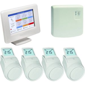 Honeywell - EvoHome WiFi 4-zone Radiatorpakket - Inclusief Bedieningspaneel en Radiatorknoppen