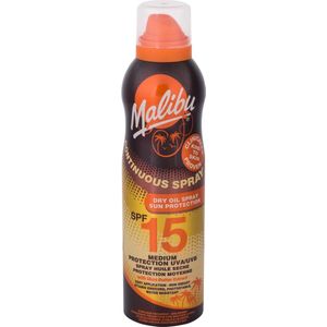 Malibu - Continuous Dry Oil Sun Spray - SPF 15 - 175 ml - Tongolie