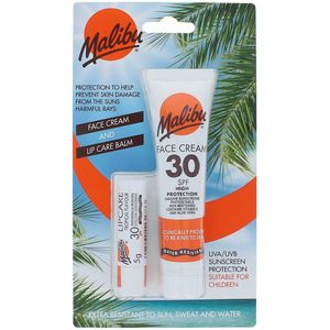 Malibu - Face Cream & Lipbalm Blister Pack - SPF30 - 40 ml - 2 stk.