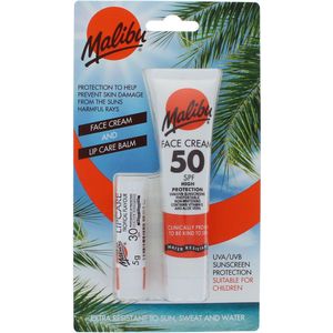 Malibu - Gezichtscrème SPF 50 en Lip Care Balm SPF 30 - 40 ml