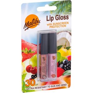 Malibu Lip Gloss Spf 30 Coconut & Strawberry - 2stuks
