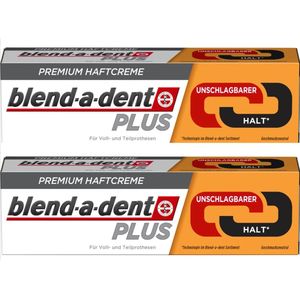 Blend-a-dent - Plus Premium kleefcrème - Onovertroffen fixatie - voor gebit en deelprothese - Voordeelset 2 stuks a 40 gram!!