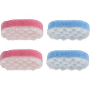 Rojafit Massagespons - Voordeelset 4 Stuks!! - 2 verschillende Kleuren - Afmeting: 14 cm x 8,5 cm x 4 cm.
