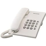 Panasonic KX-TS500 vaste telefoon met kabel, instelbaar, wandmontage, compatibel met hoorapparaten, wit