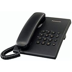 Panasonic KX-TS500 Kabelgebonden vaste telefoon (configureerbaar, wandmonteerbaar, geschikt voor gehoorapparaten) zwart