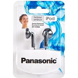 Panasonic RP-HV094E-K Bedrade in-ear hoofdtelefoon, comfortabele pasvorm, helder geluid, zwart
