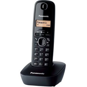 Panasonic KX-TG1611JTH DECT draadloze telefoon met wandvoet, zwart