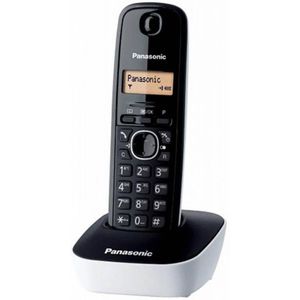 Panasonic KX-TG1611, draadloze vaste telefoon (LCD, oproep-ID, 50-cijferige agenda, navigatietoets, alarm, klok), DECT, wit