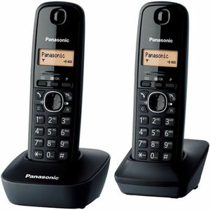 Panasonic KX-TG1612FRH, Duo draadloze DECT-telefoon zonder antwoordapparaat, zwarte kleur [Franse versie]