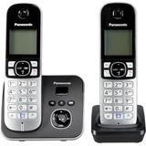 Panasonic KX-TG6822GB DECT draadloze telefoon met antwoordapparaat, 2 telefoons + antwoordapparaat, zwart [Geïmporteerd uit Duitsland] [geïmporteerde versie]