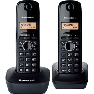 Panasonic - KX-TG1612 - Telefoon - Zwart - Draadloos - 15 Uur Spreektijd