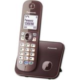 Panasonic KX-TG6811GA DECT draadloze telefoon (stralingsarm, Eco-modus GAP telefoon, zonder antwoordapparaat, vast net, oproepblokkering) mokka Bruin,MokkaBruin