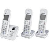 Panasonic KX-TG6823 - Schnurlostelefon - Anrufbeantworter mit Rufnummernanzeige - DECT - Pearly Silver + 2 zusätzliche Handsets