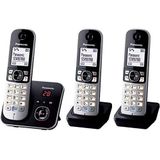Panasonic TG6823 Dect residentiële telefoon, Trio met antwoordapparaat, zilver en zwart