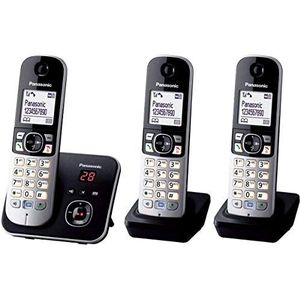 Draadloze telefoon Panasonic KX-TG6823 Wit Zwart Zwart/Zilverkleurig