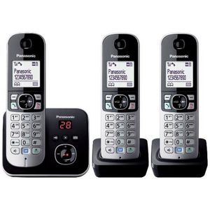 Panasonic - KX-TG6823FRB - Draadloze Telefoon - Zwart - 3 Handsets