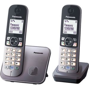 Panasonic KX-TG6812 Digitale draadloze telefoon met twee handsets (Grijs), Telefoon, Grijs