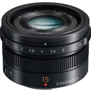 Panasonic - DG SUMMILUX F/1.7 Asph-lens 15 Mm - Lens - Zwart - Glas