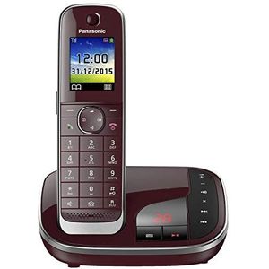 Panasonic KX-TGJ320GR familie telefoon met antwoordapparaat (draadloze telefoon, stralingsarm, telefoonbescherming, DECT basisstation, handsfree) wijnrood