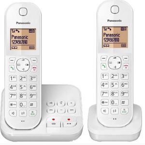 Panasonic KX-TGC422G - Schnurlostelefon - Anrufbeantworter mit Rufnummernanzeige - DECT - weiß + zusätzliches Handset