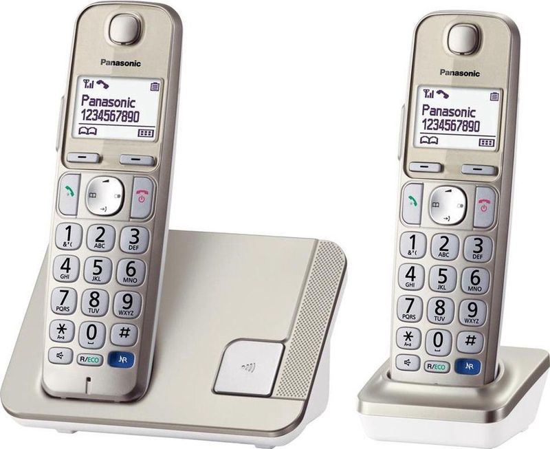 Panasonic KX-TGE212NLN - Duo DECT telefoon - champagnekleurige seniorentelefoon