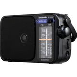 Panasonic RF-2400DEG-K draagbare radio met handvat, werkt op netstroom of batterijen, zwart