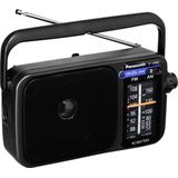 Panasonic RF-2400DEG-K draagbare radio met handvat, werkt op netstroom of batterijen, zwart