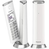 Panasonic KX-TGK212JTW draadloze DECT-telefoon met 1,5 inch LCD-achtergrondverlichting, witte beltonen, ongewenste oproepen, Eco en Eco Plus, wit