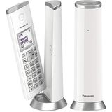 Panasonic KX-TGK212 Design Duo draadloze vaste telefoon (LCD, nummeridentificatie, 50 nummers telefoonboek, oproepblokkering, ECO-modus), wit, TGK21 Duo