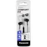 Panasonic RP-TCM115E-K In-Ear Hoofdtelefoon (Headset, mobiele telefoon, verwisselbare paspoort-stukken (S/M/L)) Zwart