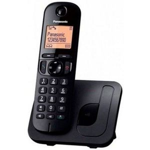 Panasonic KX-TGC210SPB Digitale draadloze telefoon, basiseenheid en 1 hoofdtelefoon, beller-identificatie en vergrendeling, handsfree-luidspreker, ecologische modus, wekker, LCD-display, zwart