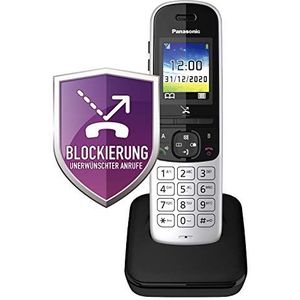 Panasonic draadloze telefoon KX-TGH7, 1 telefoon zonder antwoordapparaat, zwart-zilver