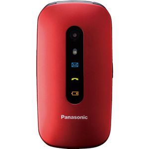 Panasonic KX-TU456EXRE mobiele telefoon voor senioren (noodknop, spraakversterker, zaklampfunctie, grote toetsen) rood