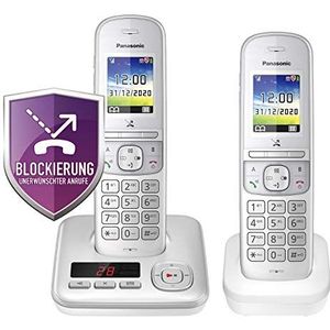 Panasonic draadloze telefoon KX-TGH7, 2 telefoons + antwoordapparaat, zilver