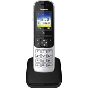 Panasonic Telefoon stacjonarny Panasonic KX-TGH710PDS Czarno-srebrny, Telefoon, Zwart